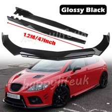 For Seat Leon Arona MK2 Front Bumper Lip Spoiler Splitter Kit + 47" Side Skirt