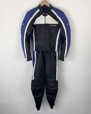 Hein Gericke PSXR Hiprotec Motorcycle Leathers 2 Piece Black Blue Size 8/10 UK