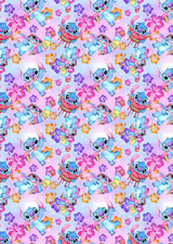 DISNEY STITCH Birthday Wrapping Paper - Disney Stitch Gift Wrap - Lilo Stitch D6