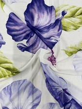 White Fabric with Large Purple