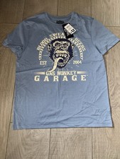 Official Gas Monkey Garage Sky Blue Men’s T Shirt Size Medium BNWT RRP £12