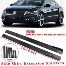 For VW Passat for Polo Gloss Black 2.2m /86.6 Inch Side Skirt Extension Splitter