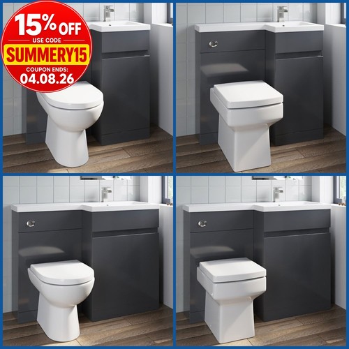 Grey bathroom vanity unit - bathroom, sink