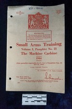 WW2 Small Arms Training  Booklet The Machine Carbine 1944 Ref 1067