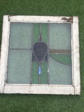Reclaimed Leaded Stained Glass Art Nouveau Window Panel