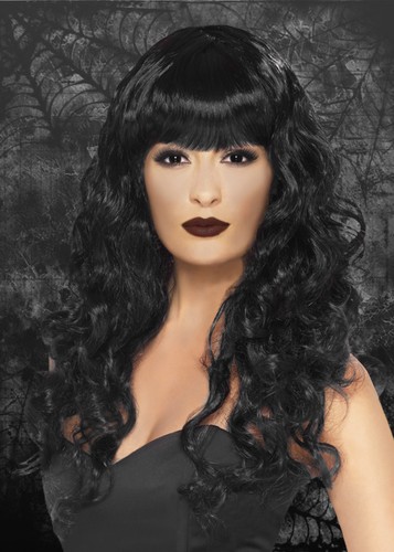 Womens gothic black curly - gothic,
