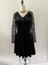 Vintage Y2K Black Velvet Dress