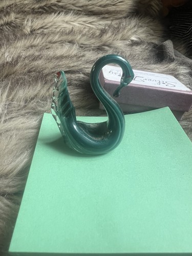 Vintage glass swan - glass,