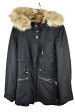 ZARA TRF Black Parka Jacket size XS Womens Lined Full Zip Warm Winter Casual