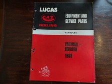 LUCAS SPARE PARTS LIST 1968 - VAUXHALL VIVA HB VICTOR VENTORA CRESTA BEDFORD CA