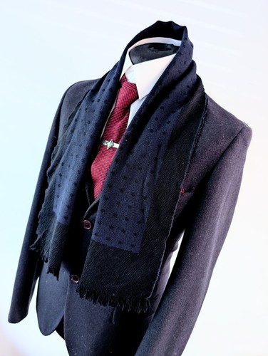 Men vintage blue polkadot - men's,