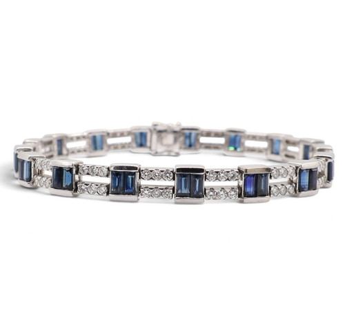 Diamond sapphire bracelet - diamond,
