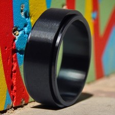 Brushed Black Spinner Ring