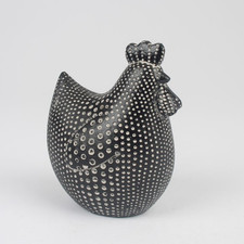 Black n White Resin Hen 12cm