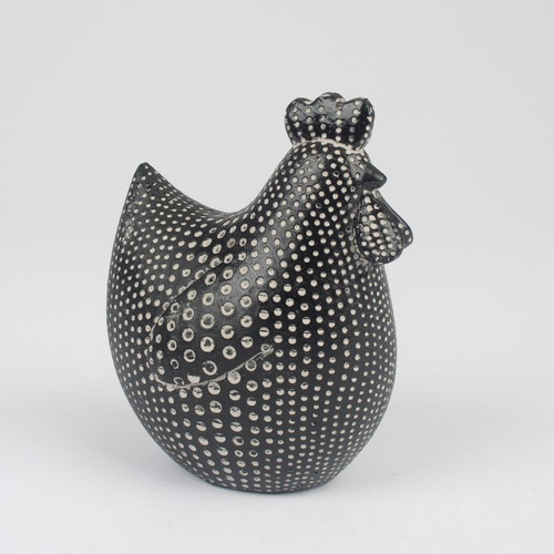 Black white resin hen - n,
