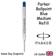 GENUINE PARKER BALLPOINT REFILL BIRO MEDIUM BLUE SMOOTH WRITING QUINK FLOW