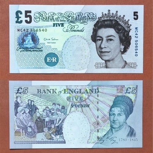 Old paper note - £5,