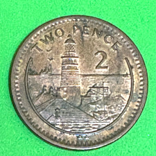 2003 TWO PENCE 2p GIBRALTAR Copper Coin Elizabeth II Circulated Used