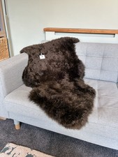 Sheepskin rug teddy bear brown