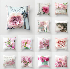 18"x18" PEONY FLOWER POLYESTER CUSHION COVER PILLOW CASE HOME SOFA DECORATION UK
