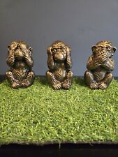 Stone Garden 3 Wise Monkeys Ornaments Statues Frostproof Indoor Highly Detailed