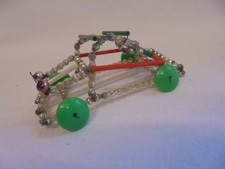 VINTAGE CZECH GABLONZ BEADED MERCURY GLASS CHRISTMAS TREE DECORATION CAR