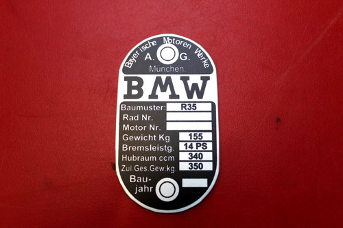 Bmw r35 aluminium name - aluminium, plate