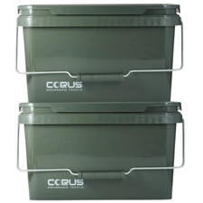 2 SQUARE FISHING BUCKET 5L BAIT FOR BOILIES PELLETS CARP FISHING TACKLE BUCKETS