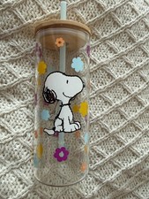 Peanuts snoopy glass tumbler - glass,