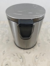 ASelected 6L Round Bathroom Pedal Bin Stainless Steel Pedal Bin for Bathroom Bed