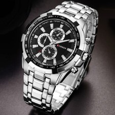 Curren Mens Stainless Steel Waterproof Military Sports Analog Quartz Wrist Watch