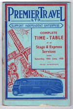 Premier Travel Limited Stage & Express Time-Table Booklet - 10th June 1950