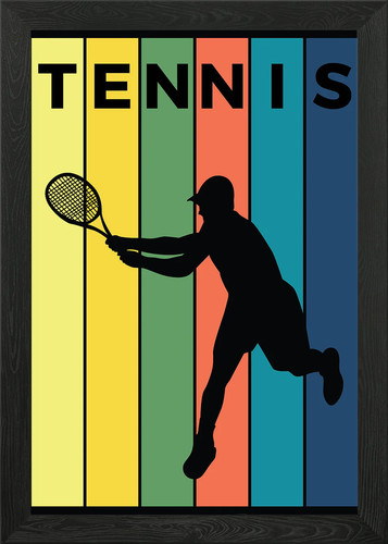 Tennis silhouette framed - silhouette, wall