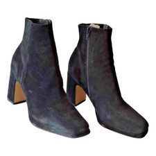 Topshop Black Suede Block Heel