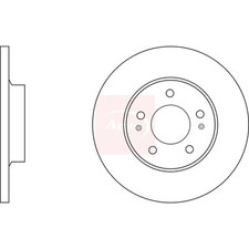 2x Brake Discs Solid For