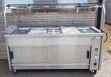 MOFFAT HOT CUPBOARD WITH 5 X  1/1 GN BAIN MARIE AND HEATED GANTRY