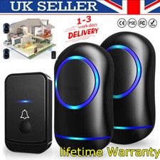 Wireless Door Bell Doorbell LED Flash Waterproof 500M Wall Plug In Loud Chime UK