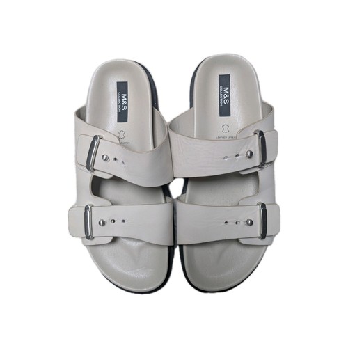 Men light beige leather - m&s,