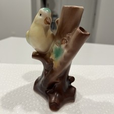Czech pottery parrot on tree - pottery,