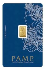 1 Gram Pamp Sussie Lady Fortuna Veriscan 999.9 Fine Gold Bar - Brand New Selaed