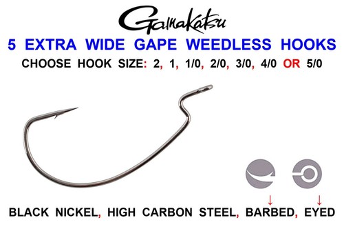 Gamakatsu wide gape weedless - 5,