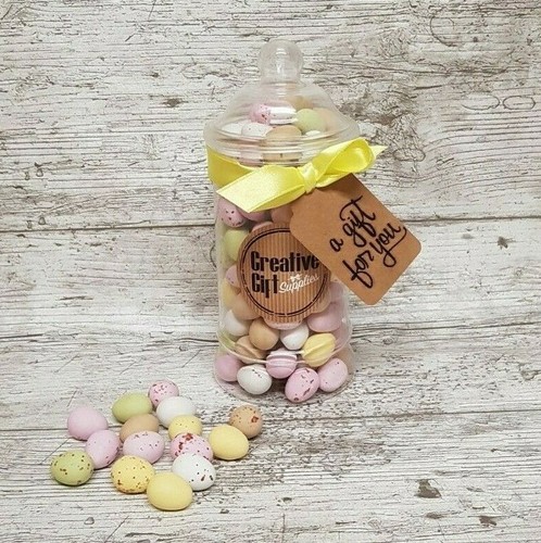 Mini eggs plastic gift jar - plastic,