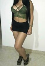 Black Lycra Mini Skirt Women's