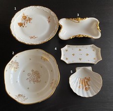 Mismatched China White & Gold