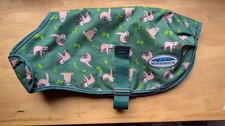 used green sloth pattern  Weatherbeeta dog coat size 22"