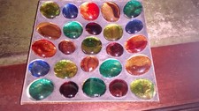 60s Vintage Coloured Glass Pebble Mosaic brass backed square Dish