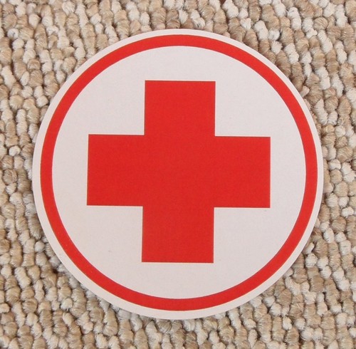 Sticker red cross - for, first