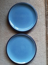 Denby Blue Jetty Salad Plates X2 Vgc