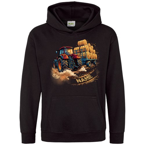 Personalised tractor hoodie - personalised,