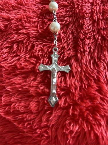 Silver rosary beads - silver,